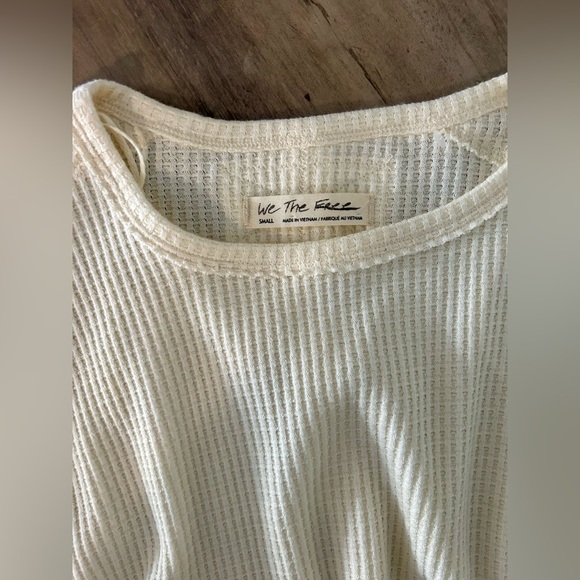 We The Free Cream Waffle Knit Sweatshirt - Picture 4 of 5
